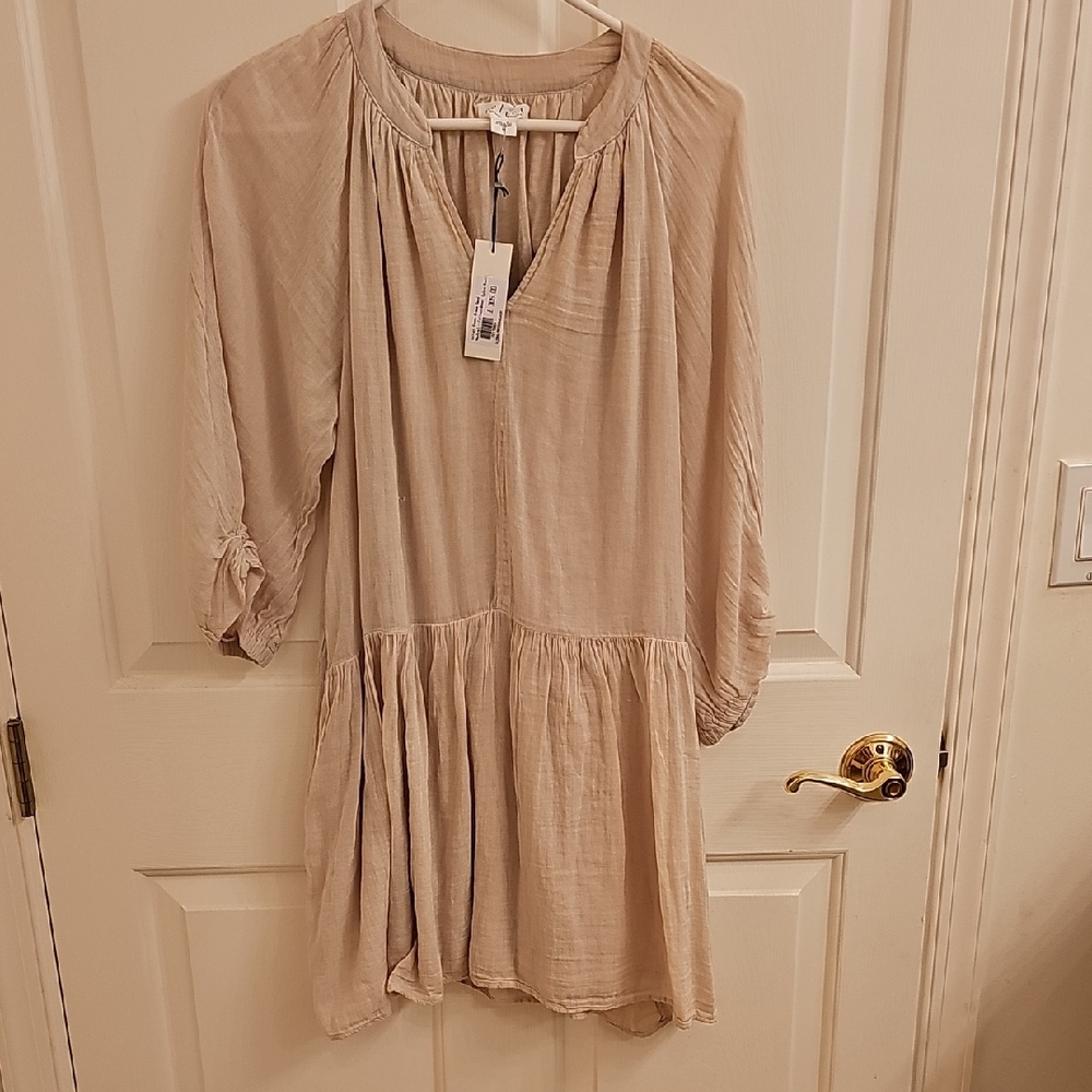 Velvet Women's Dress in Beige